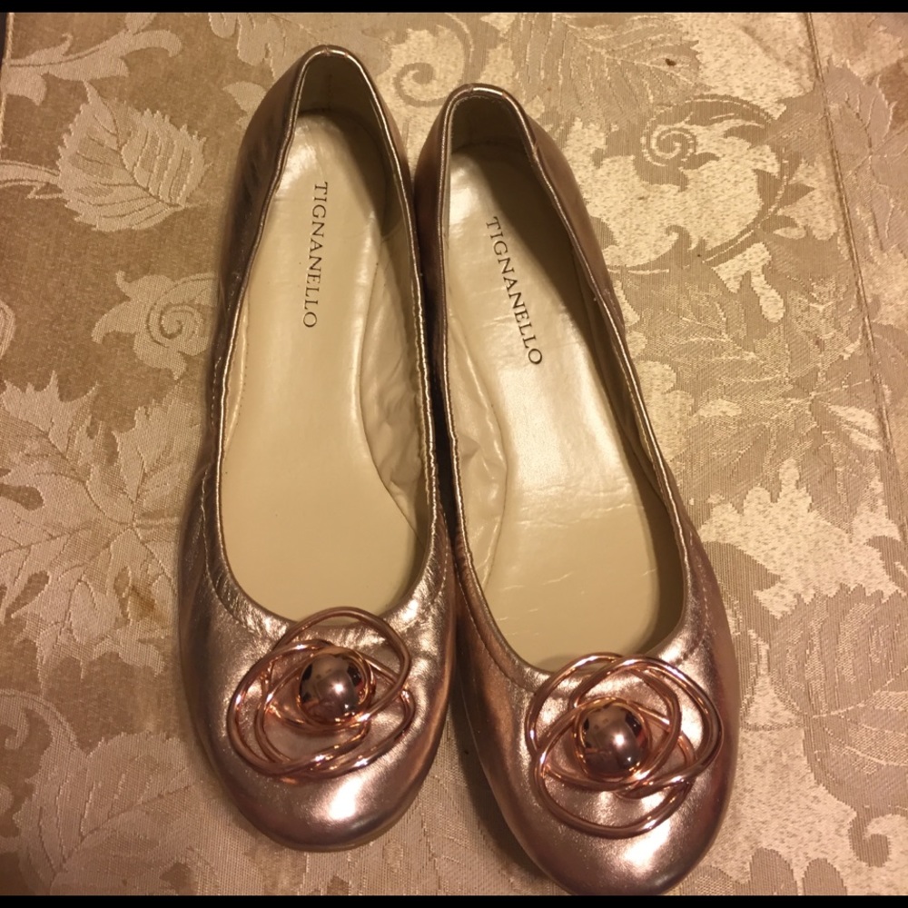 Rose Gold Tignanello Ballet Flats size 8.5 ✨❤