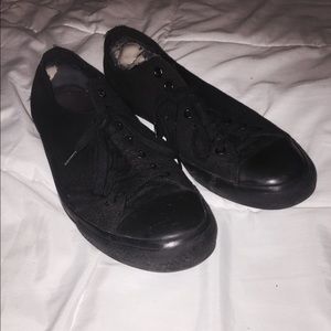 Black Textile Fabric Converse