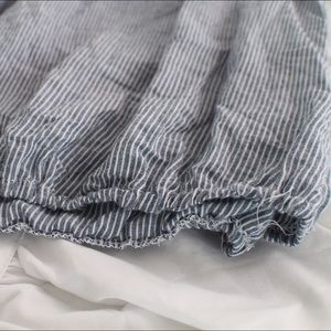 Tops - OFF SHOULDER PIN STRIPED BLOUSE Tops - OFF SHOULDER PIN STRIPED BLOUSE