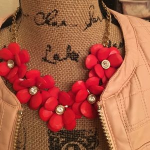 Coral flower Statement necklace