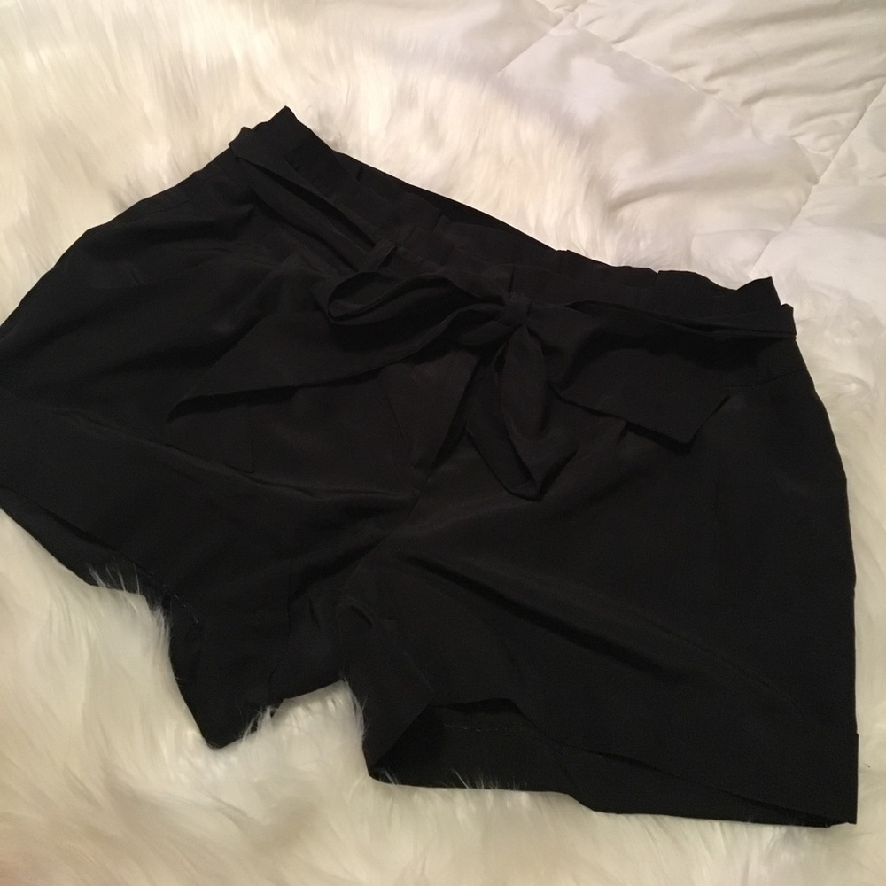 F21 black belted shorts.