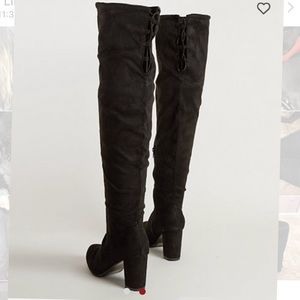 Black thigh high boots