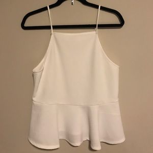 White peplum top