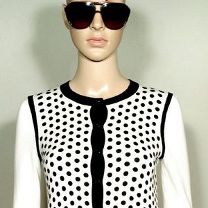 Anne Taylor Loft Womens White Button Cardigan