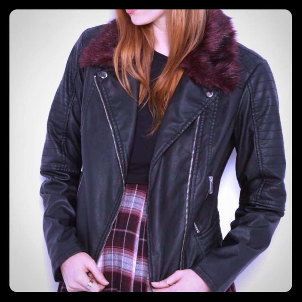 SOLD Faux Leather Moto Jacket