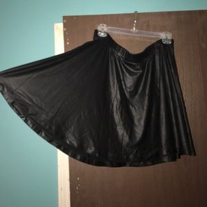 Faux leather skater skirt