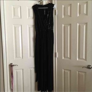 Black sequined jumpsuit