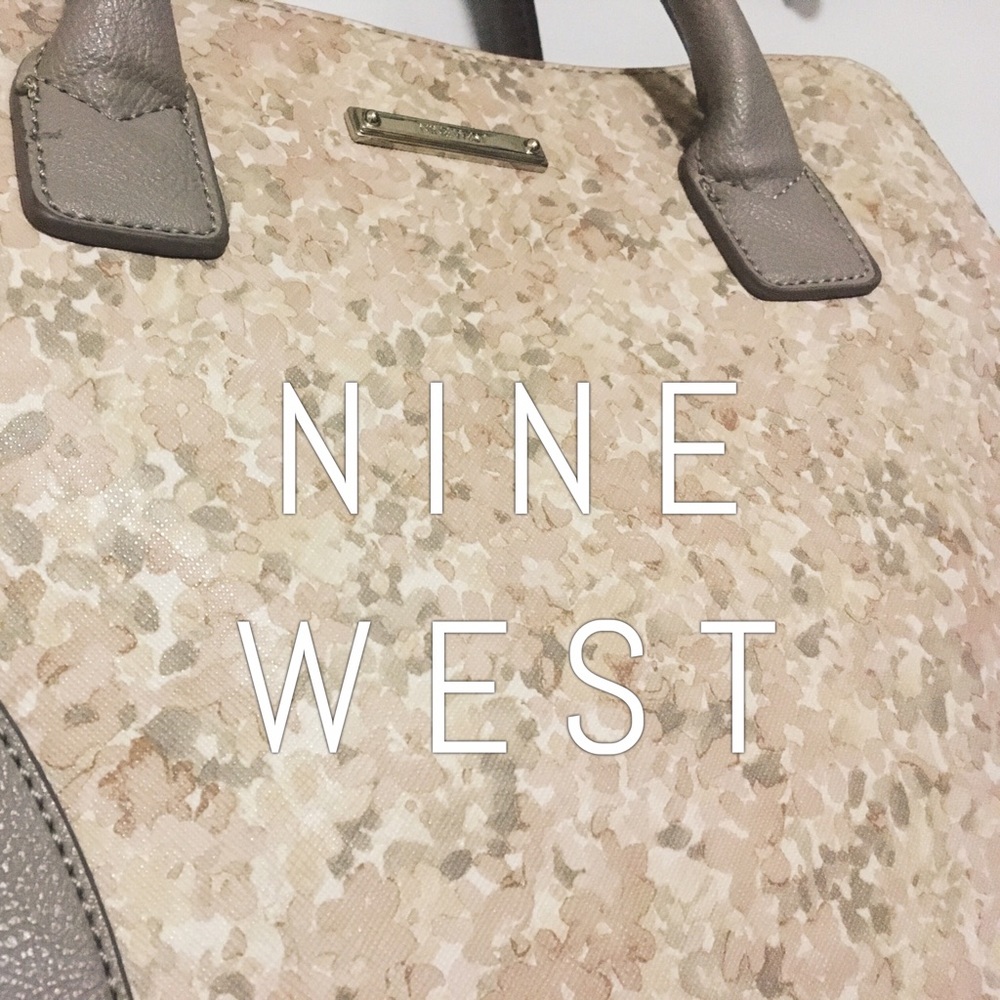 Neutral floral shoulder bag