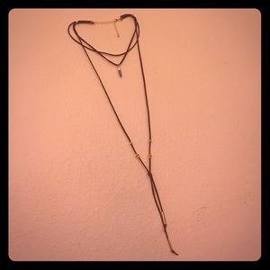 Maroon and teal necklace