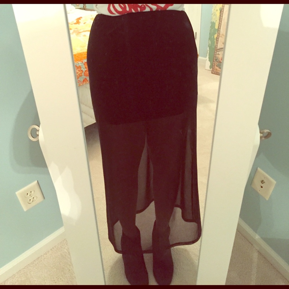 Mini with long sheer overlay