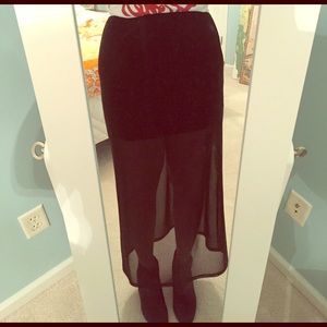 Mini with long sheer overlay