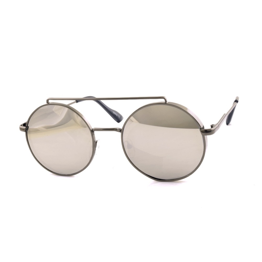 [ LENNY ] Silver/Black Round Sunglasses