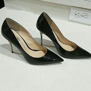 Black patent leather heels
