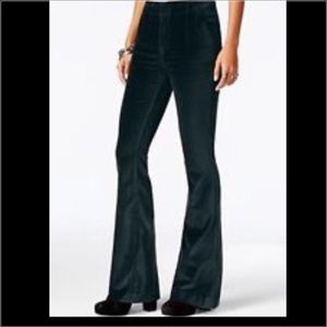NWT Free People Oxanna Green Stretch Velvet Pants