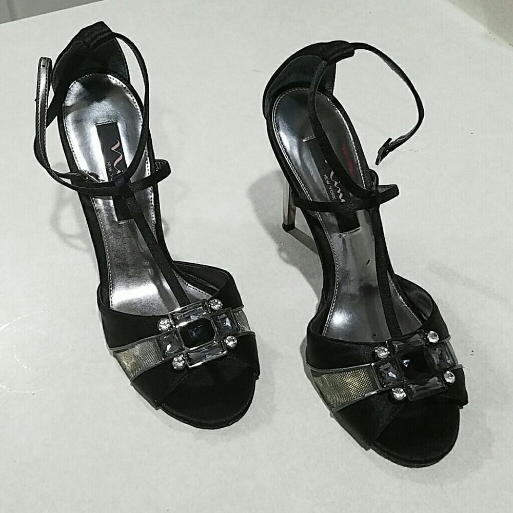 Black strappy heels