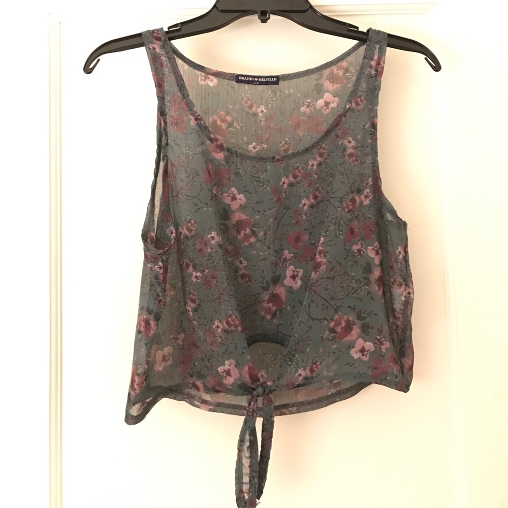 Brandy Melville floral crop top