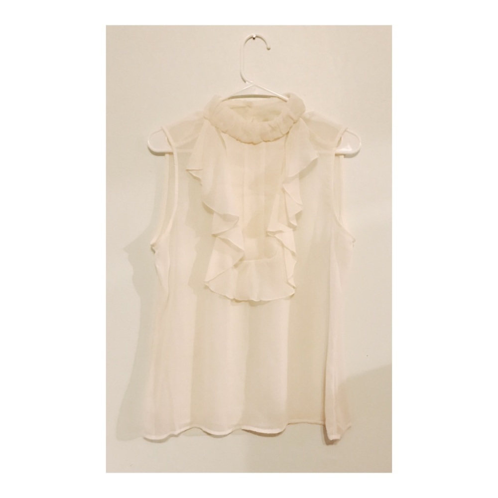 Sleeveless Cream Peasant Blouse