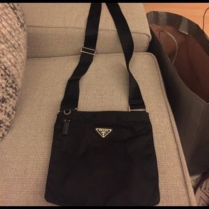 Prada Small Nylon Crossbody Bag, Black