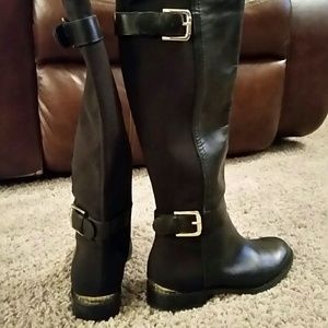 Isaac Mizrahi black leather boots