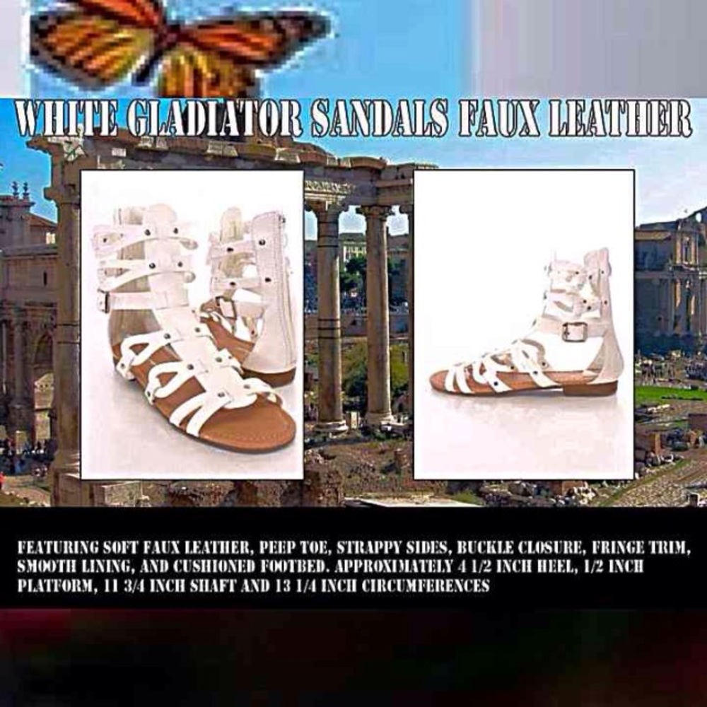 Gladiator Straps Leather Open Toe Flat Sandals - image 4