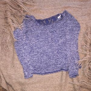 Aeropostale Heathered Blue Lace Sweater