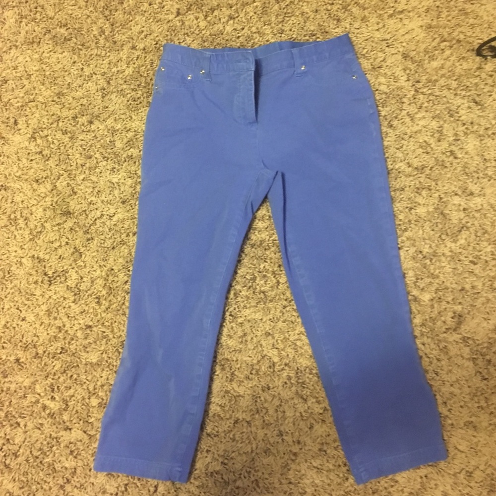 Blue high waisted capri pants