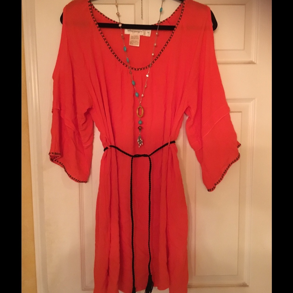 Boho tunic top with cut-out shoulders