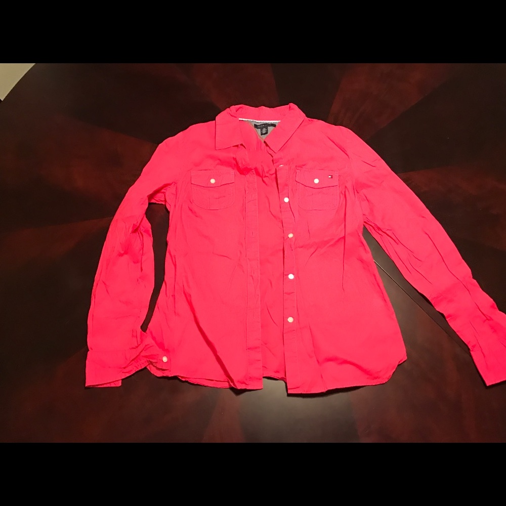 Hot pink Tommy Hilfiger top.
