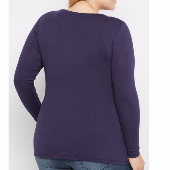 Plus Navy Scoop Neck Top - Picture 3 of 3