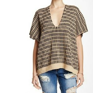 Free People Something Special Zip Back Sweater szM