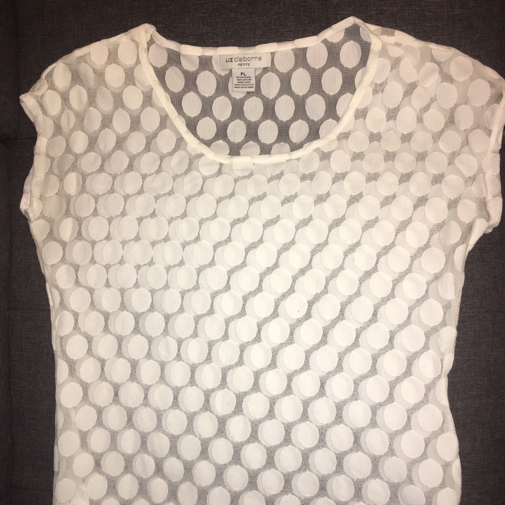 Liz Claiborne sheer dot shirt