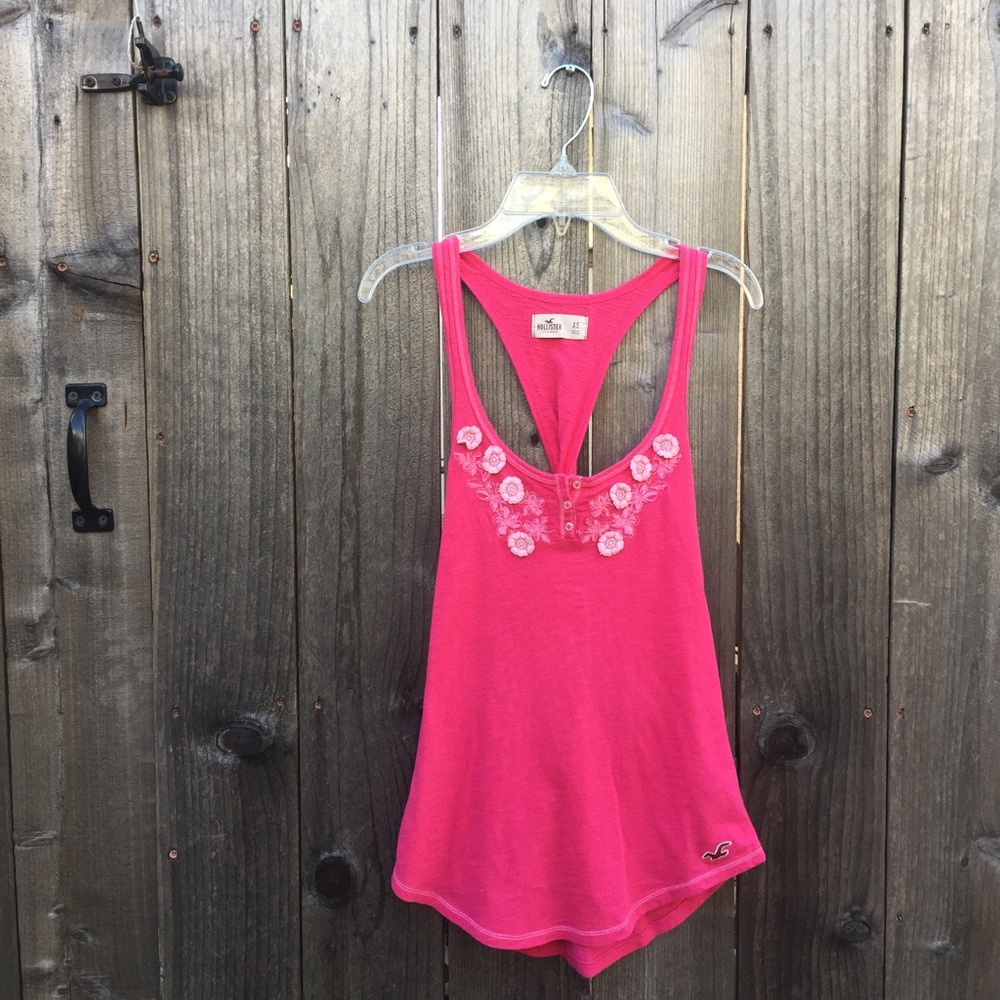 Pink floral Hollister women's tank top