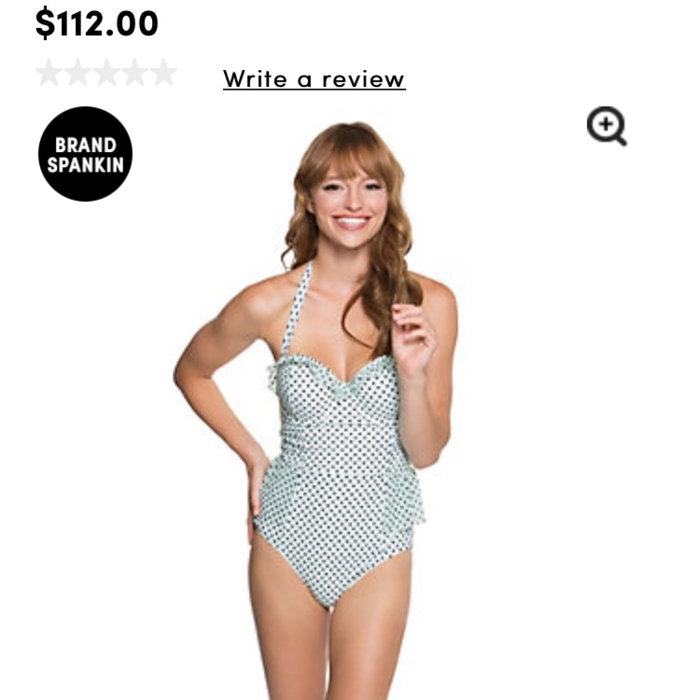 Betsey Johnson Mint and Black Polka Dot One Piece