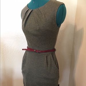 Ambiance Apparel: Office dress with red belt