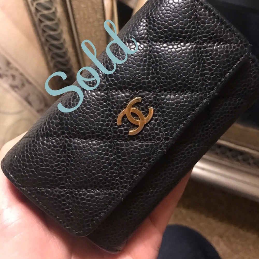 SOLD!! Classic Chanel Card Holder Black Caviar - Picture 1 of 4