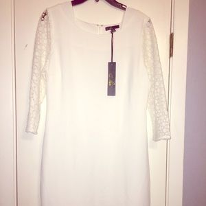 NWT Boutique 3/4 sleeve white dress