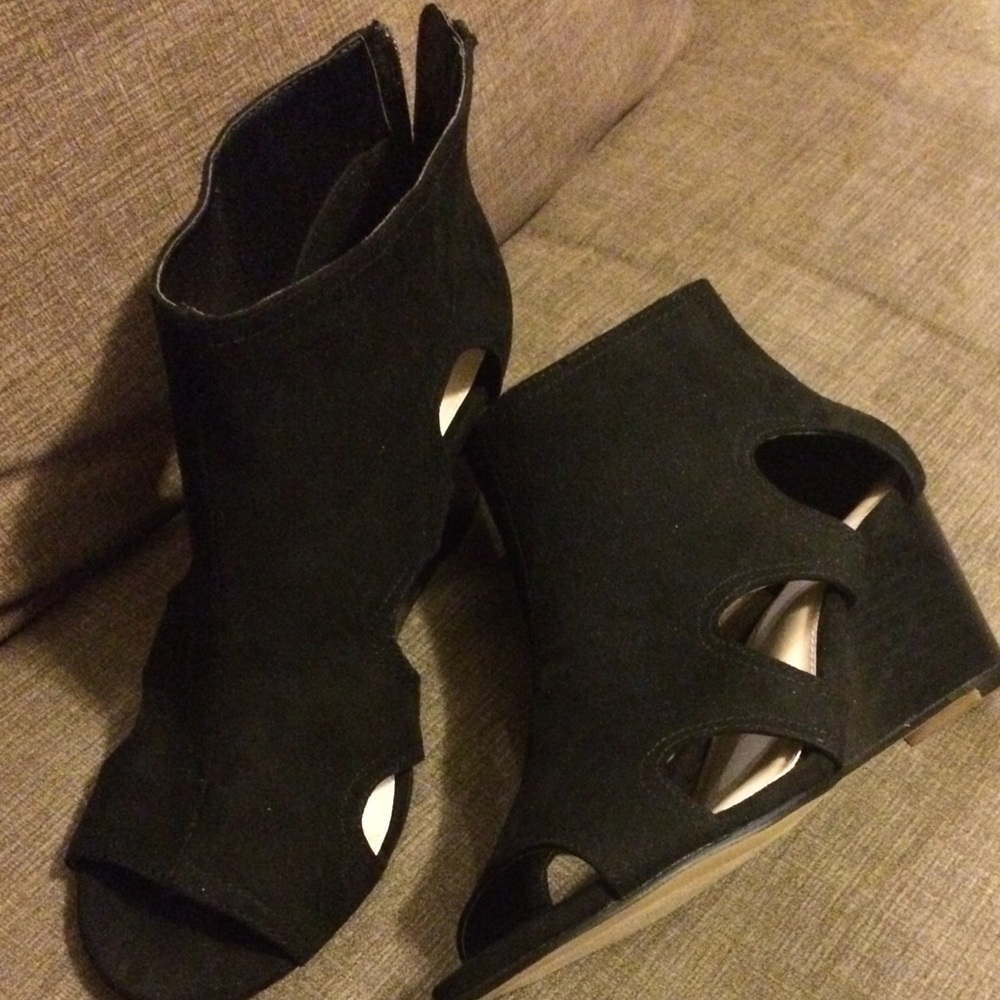 open toe booties