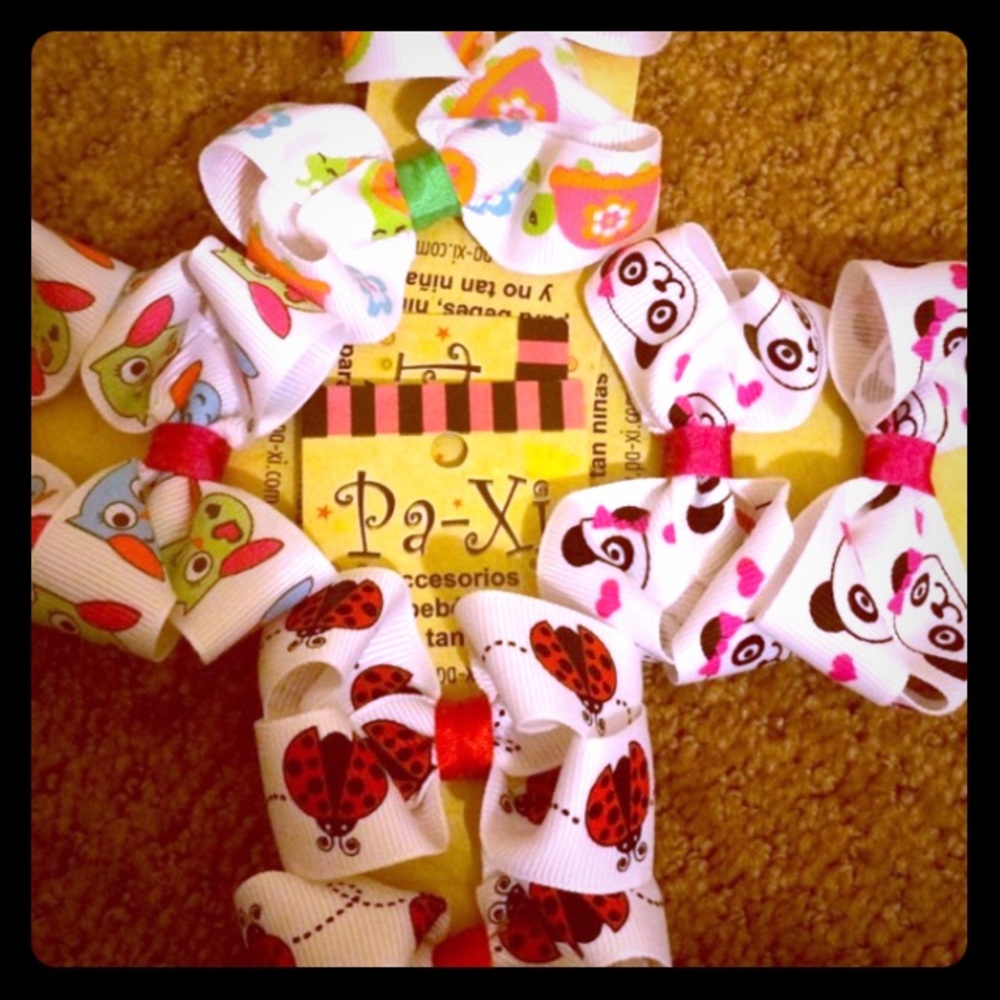 🐢SET 8 Cute bow clips! 🐼