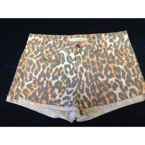 JOE'S JEANS Orange Leopard Animal Cut Off Shorts