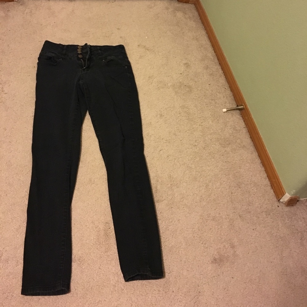 High waisted black skinnies