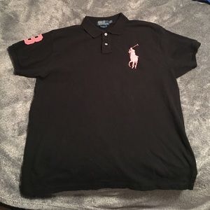 Polo Black/Pink big pony XXL(fits like XL)