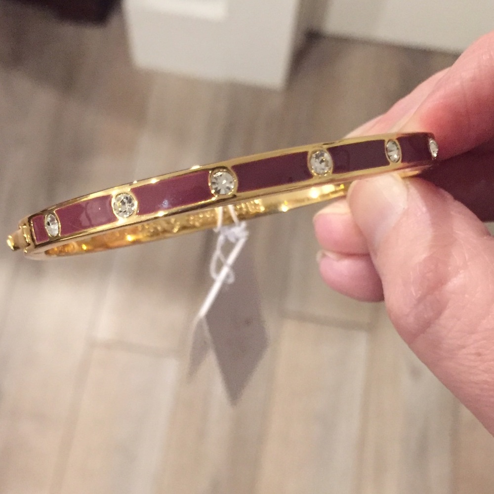 Kate spade purple snap close bangle with stones