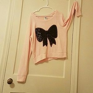 Sassy sequined bow sweater