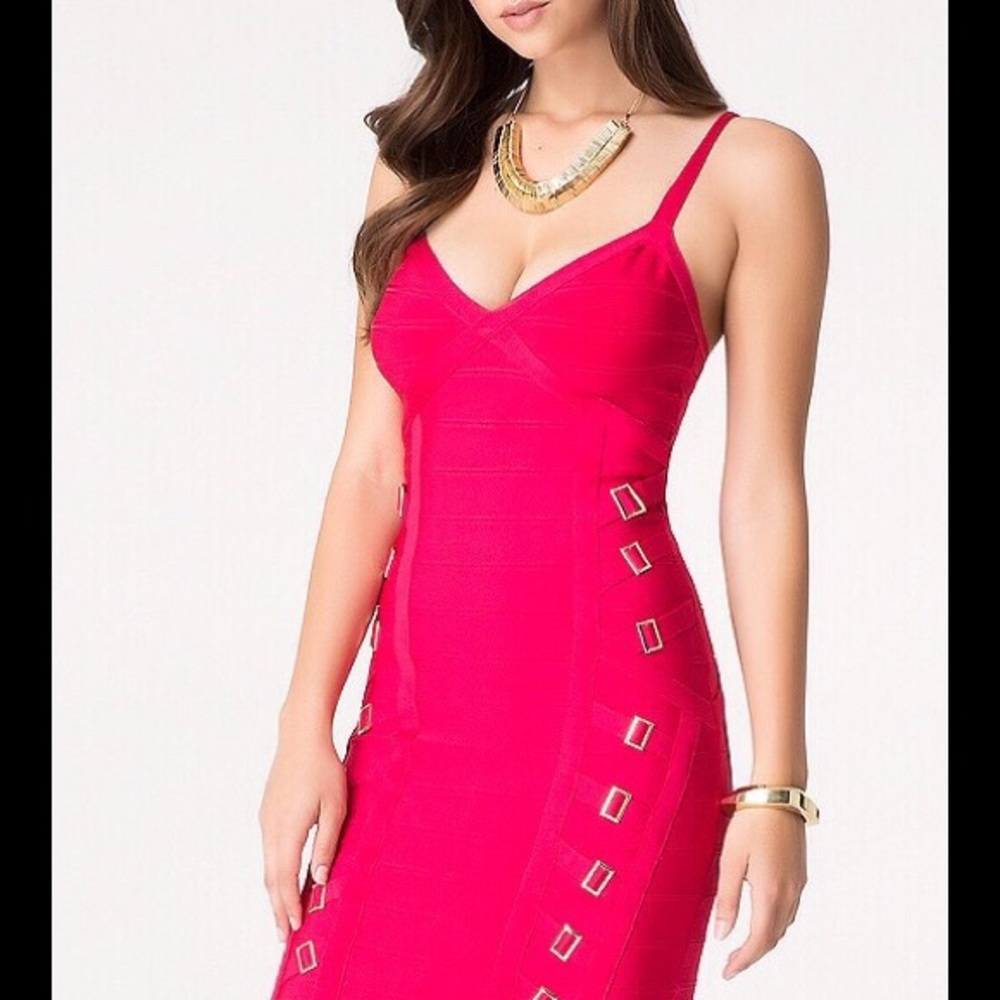 New Bebe red bodycon spaghetti dress