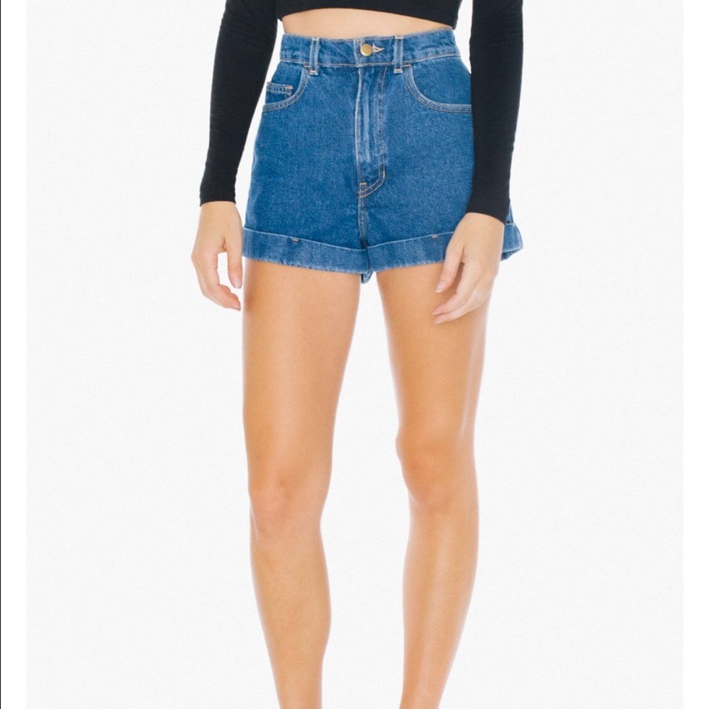 American Apparel High Waisted Denim Shorts
