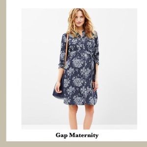 GAP Maternity denim jacquard shirt dress