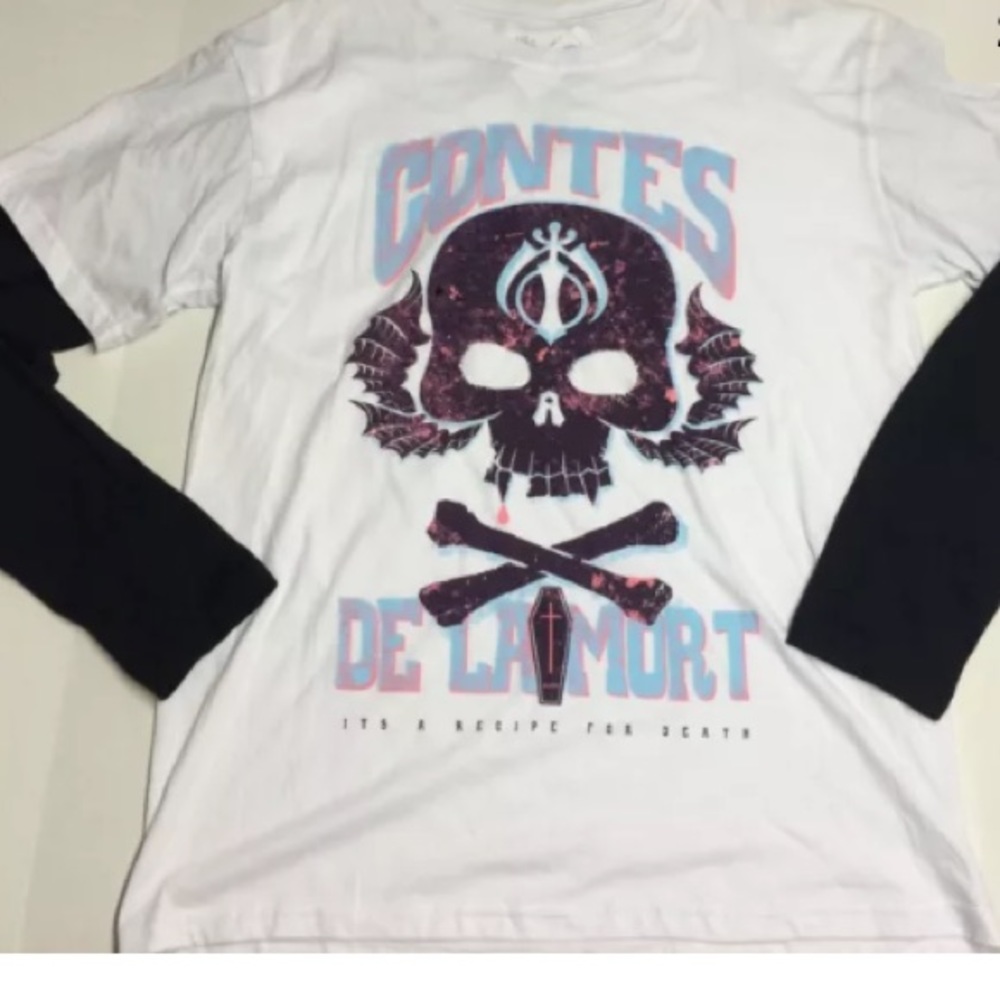 Graphic Tee Shirt  Blue-Contes de Lamort Skull