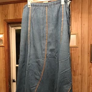 Blue Jean Skirt Matching Yellow Shirt