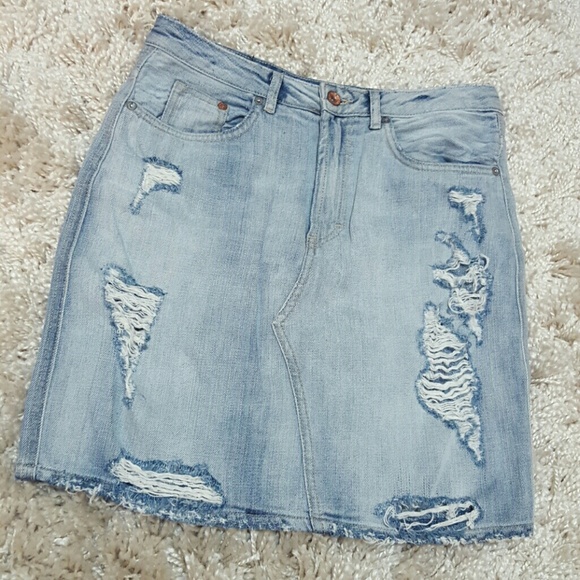 H&M Dresses & Skirts - &Denim by H&M Distressed Denim Skirt