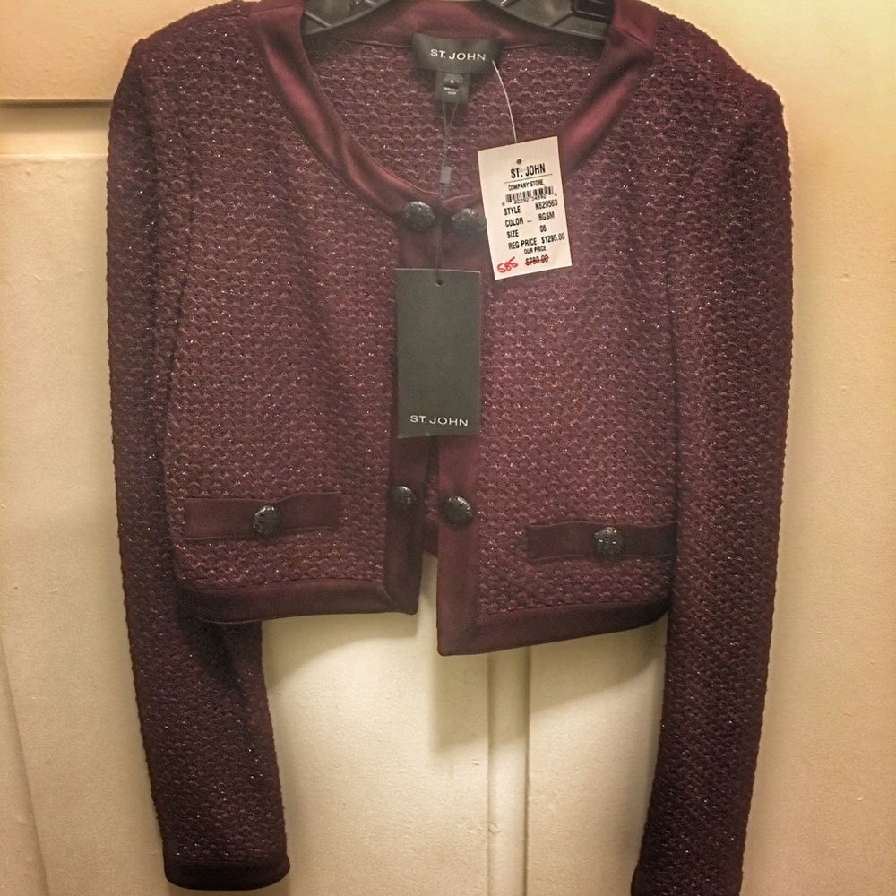 New Bolero St. John Top - DEEP RED/PURP